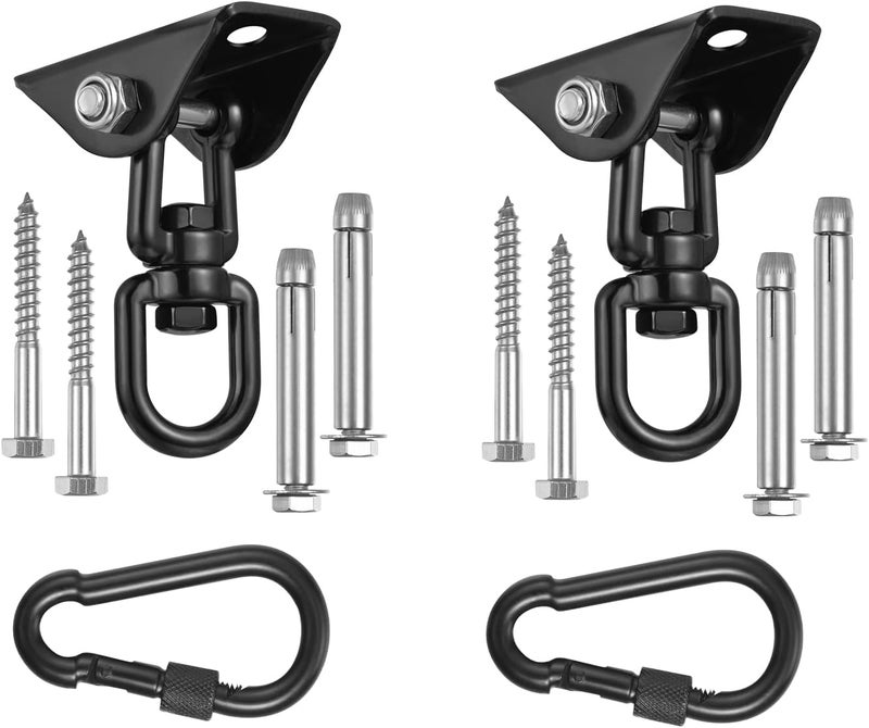 YOSE 2-Pack Hammock Hanging kit,360°Rotating 1200 lb Capacity Heavy Duty,Hanger & Swing Hook Snap for Concrete Wood,Hammock,Veranda Seat,Chair,Swing Sets,Yoga and Gym（Without Chain ） - Image 1